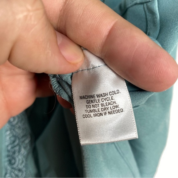 Covington Women’s Blouse Teal Blue Size 22W Button Up‎ Grandmacore Cottagecore - Picture 4 of 9